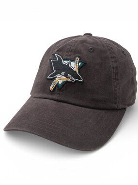 NHL San Jose Sharks Patch Dad Hat Under Brim Art Adjustable Buckle Strap Black